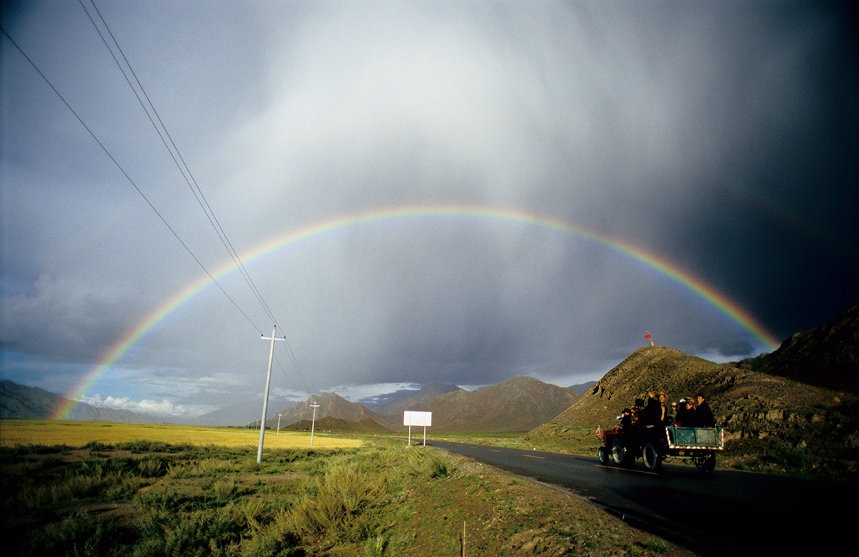 Tibetans in a truck reconnecting broken Songs